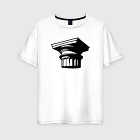 Женская футболка хлопок Oversize с принтом Рисунок капители в Кировске, 100% хлопок | свободный крой, круглый ворот, спущенный рукав, длина до линии бедер
 | архитектура | графика | деталь | капитель | рисунок | чб