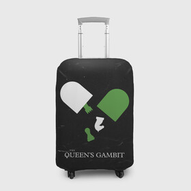 Чехол для чемодана 3D с принтом Qweens gambit в Кировске, 86% полиэфир, 14% спандекс | двустороннее нанесение принта, прорези для ручек и колес | chess | serial | the queens gambit | аня тейлор джой | сериал | сериалы | ход королевы | шахматы | элизабет хармон