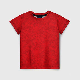 Детская футболка 3D с принтом Ярко-красный мраморный узор в Кировске, 100% гипоаллергенный полиэфир | прямой крой, круглый вырез горловины, длина до линии бедер, чуть спущенное плечо, ткань немного тянется | абстрактный | алый | камень | красный | красный мрамор | мрамор | мраморный узор | современный