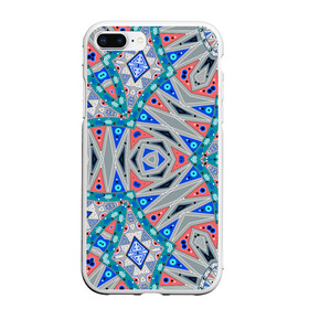 Чехол для iPhone 7Plus/8 Plus матовый с принтом Серо-синий абстрактный узор  в Кировске, Силикон | Область печати: задняя сторона чехла, без боковых панелей | абстрактный | асимметричный | креативный | молодежный | серый | синий | современный