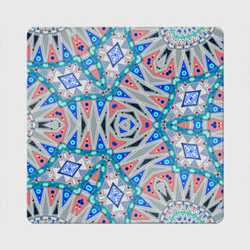 Магнит виниловый Квадрат с принтом Серо-синий абстрактный узор  в Кировске, полимерный материал с магнитным слоем | размер 9*9 см, закругленные углы | Тематика изображения на принте: абстрактный | асимметричный | креативный | молодежный | серый | синий | современный
