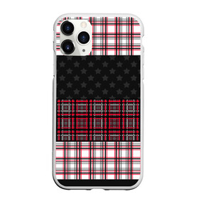 Чехол для iPhone 11 Pro матовый с принтом Комбинированный красно-серый  в Кировске, Силикон |  | клетка | комбинированный | красный и черный | креативный | плед | полосы | узор в клетку | шотландка