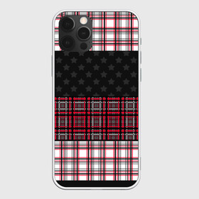 Чехол для iPhone 12 Pro Max с принтом Комбинированный красно-серый  в Кировске, Силикон |  | клетка | комбинированный | красный и черный | креативный | плед | полосы | узор в клетку | шотландка