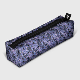 Пенал школьный 3D с принтом Сине-фиолетовый цветочный узор в Кировске, 100% полиэстер | плотная ткань, застежка на молнии | однотонный | ретро | синие цветы | темный узор | цветочный узор | цветы