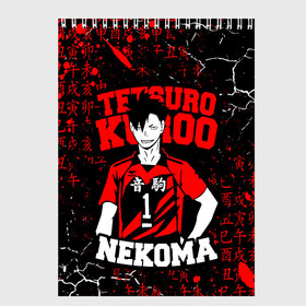 Скетчбук с принтом КУРОО ТЕЦУРО / TETSURO  в Кировске, 100% бумага
 | 48 листов, плотность листов — 100 г/м2, плотность картонной обложки — 250 г/м2. Листы скреплены сверху удобной пружинной спиралью | anime | haikyu | kuroo tetsuro | manga | nekoma. | аниме | волейбол | герой | куроо тецуро | манга | некома | персонаж