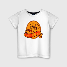 Детская футболка хлопок с принтом Double Fine в Кировске, 100% хлопок | круглый вырез горловины, полуприлегающий силуэт, длина до линии бедер | double | gamer | games | xbox game | иллюстрация | логотип