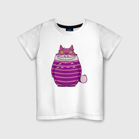 Детская футболка хлопок с принтом Totoro Cat в Кировске, 100% хлопок | круглый вырез горловины, полуприлегающий силуэт, длина до линии бедер | cat | ghibli | japan | nature | neigbor | neighbour | totoro | анимация | аниме | гибли | друг | животные | кот | кошка | лес | милый | мир | миядзаки | мой сосед тоторо | мульт | мультфильм | природа | сосед | тоторо | хаяо