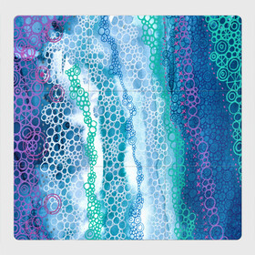 Магнитный плакат 3Х3 с принтом Водопад красочной пены в Кировске, Полимерный материал с магнитным слоем | 9 деталей размером 9*9 см | абстракция | акварель | вода | водопад | водопад красочной пены | круги | кругляшки | пена | пузыри | пузырь | узор
