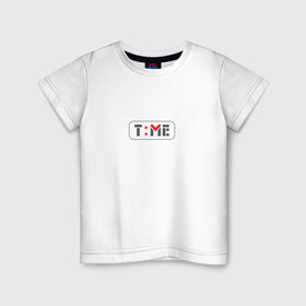 Детская футболка хлопок с принтом Часы iWatch в Кировске, 100% хлопок | круглый вырез горловины, полуприлегающий силуэт, длина до линии бедер | letter | time | watch | буквы | время | сейчас