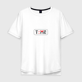 Мужская футболка хлопок Oversize с принтом Часы iWatch в Кировске, 100% хлопок | свободный крой, круглый ворот, “спинка” длиннее передней части | letter | time | watch | буквы | время | сейчас