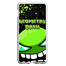 Чехол для Samsung S10E с принтом Geometry Dash (Green) в Кировске, Силикон | Область печати: задняя сторона чехла, без боковых панелей | dash | geometry | geometry dash | геометри десш | квадрат | мобильная игра | шеометри даш