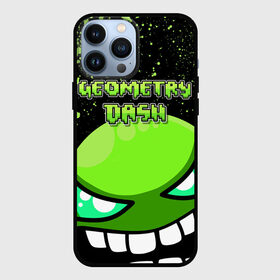 Чехол для iPhone 13 Pro Max с принтом Geometry Dash (Green) в Кировске,  |  | dash | geometry | geometry dash | геометри десш | квадрат | мобильная игра | шеометри даш