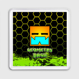 Магнит 55*55 с принтом Geometry Dash (Классика) в Кировске, Пластик | Размер: 65*65 мм; Размер печати: 55*55 мм | dash | geometry | geometry dash | геометри десш | квадрат | мобильная игра | шеометри даш