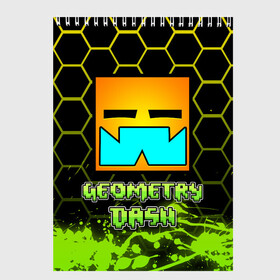 Скетчбук с принтом Geometry Dash (Классика) в Кировске, 100% бумага
 | 48 листов, плотность листов — 100 г/м2, плотность картонной обложки — 250 г/м2. Листы скреплены сверху удобной пружинной спиралью | Тематика изображения на принте: dash | geometry | geometry dash | геометри десш | квадрат | мобильная игра | шеометри даш