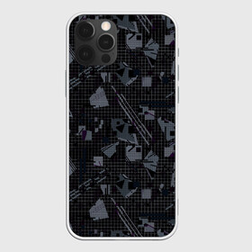 Чехол для iPhone 12 Pro с принтом Темный серый узор мемфис в Кировске, силикон | область печати: задняя сторона чехла, без боковых панелей | абстрактный | геометрический | детский | клетка | клетчатый узор | линии | мемфис | популярный | современный | темно черный | школьный