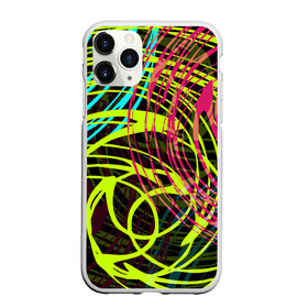 Чехол для iPhone 11 Pro матовый с принтом Разноцветные спирали  в Кировске, Силикон |  | абстрактный | желтый | круги | модный | молодежный | разводы | разноцветная абстракция | розовый | современный | спирали | черный