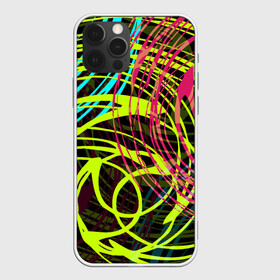 Чехол для iPhone 12 Pro Max с принтом Разноцветные спирали  в Кировске, Силикон |  | абстрактный | желтый | круги | модный | молодежный | разводы | разноцветная абстракция | розовый | современный | спирали | черный