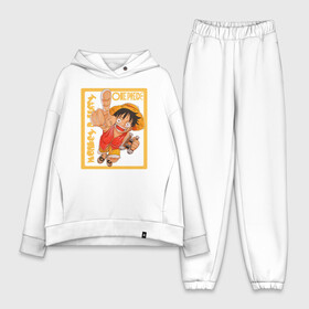 Женский костюм хлопок Oversize с принтом Monkey D. Luffy One Piece в Кировске,  |  | anime | manga | monkey d. luffy | one piece | аниме | большой куш | ван пис | вон пис | гол д. роджер | кайдо | король пиратов | луфи | луффи | манга | манки д. луффи | нами | нико робин | пират | портгас д. эйс | ророноа зоро