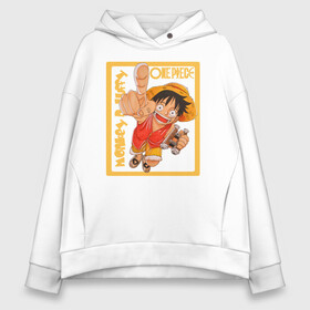 Женское худи Oversize хлопок с принтом Monkey D. Luffy One Piece в Кировске, френч-терри — 70% хлопок, 30% полиэстер. Мягкий теплый начес внутри —100% хлопок | боковые карманы, эластичные манжеты и нижняя кромка, капюшон на магнитной кнопке | anime | manga | monkey d. luffy | one piece | аниме | большой куш | ван пис | вон пис | гол д. роджер | кайдо | король пиратов | луфи | луффи | манга | манки д. луффи | нами | нико робин | пират | портгас д. эйс | ророноа зоро