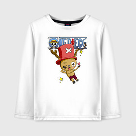 Детский лонгслив хлопок с принтом Тони Тони Чоппер One Piece в Кировске, 100% хлопок | круглый вырез горловины, полуприлегающий силуэт, длина до линии бедер | one piece | tony tony chopper | аниме | большой куш | ван пис | великий флот | вон пис | врач | любитель сладкой ваты | манга | ниндзя пирато минко самурайский альянс | пират | пираты соломенной шляпы