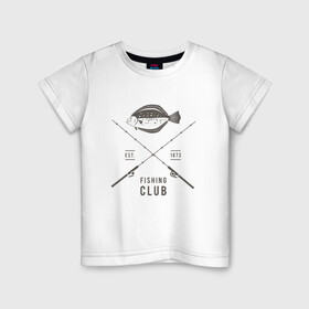 Детская футболка хлопок с принтом Рыбаловный клуб в Кировске, 100% хлопок | круглый вырез горловины, полуприлегающий силуэт, длина до линии бедер | Тематика изображения на принте: fish | fishing | мужику | мужчине | на рыбалке | на рыбалку | рыба | рыбак | рыбакам | рыбаку | рыбалка | удочка