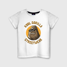 Детская футболка хлопок с принтом Koll Gorilla Streetwear в Кировске, 100% хлопок | круглый вырез горловины, полуприлегающий силуэт, длина до линии бедер | Тематика изображения на принте: gorilla | koll gorilla | streetwear | горилла | обезьяна
