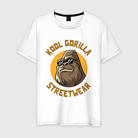 Мужская футболка хлопок с принтом Koll Gorilla Streetwear в Кировске, 100% хлопок | прямой крой, круглый вырез горловины, длина до линии бедер, слегка спущенное плечо. | gorilla | koll gorilla | streetwear | горилла | обезьяна