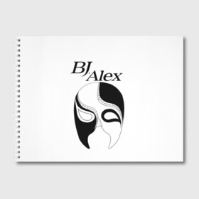 Альбом для рисования с принтом Маска BJ Alex в Кировске, 100% бумага
 | матовая бумага, плотность 200 мг. | alex | bj | bj alex | алекс | ан джи вон | аниме | дживон | маска | сенен ай | стример