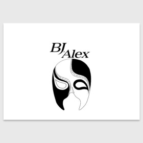 Поздравительная открытка с принтом Маска BJ Alex в Кировске, 100% бумага | плотность бумаги 280 г/м2, матовая, на обратной стороне линовка и место для марки
 | alex | bj | bj alex | алекс | ан джи вон | аниме | дживон | маска | сенен ай | стример