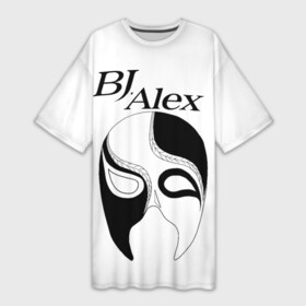 Платье-футболка 3D с принтом Маска BJ Alex в Кировске,  |  | alex | bj | bj alex | алекс | ан джи вон | аниме | дживон | маска | сенен ай | стример
