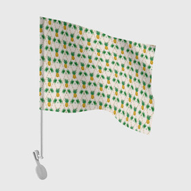 Флаг для автомобиля с принтом Узор ретро Ананасы  в Кировске, 100% полиэстер | Размер: 30*21 см | абстрактный | ананасы | винтажный | детский | кухня | модный | ретро | тропические фрукты | тропический | экзотический
