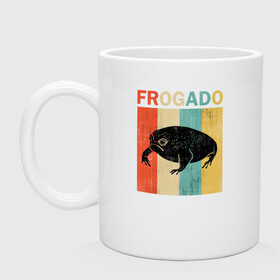 Кружка керамическая с принтом Дождевая жаба Frog + Avocado в Кировске, керамика | объем — 330 мл, диаметр — 80 мм. Принт наносится на бока кружки, можно сделать два разных изображения | avocado | breviceps fuscus | english | frog | авокадо | амфибия | африка | африканская дождевая лягушка | винтаж | винтажный дизайн | дождевая жаба | жаба | иллюстрация | иностранный | лягушка | надпись | по английски