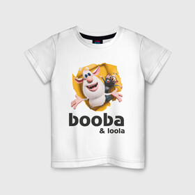 Детская футболка хлопок с принтом Буба и Лола в Кировске, 100% хлопок | круглый вырез горловины, полуприлегающий силуэт, длина до линии бедер | booba | loola | буба | домовой | крыса | лола