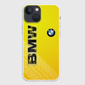 Чехол для iPhone 13 mini с принтом BMW СЛЕДЫ ШИН | БМВ в Кировске,  |  | bmw | авто | автомобиль | бмв | логотип | марка | машина | надпись | текстура