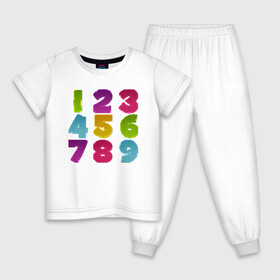 Детская пижама хлопок с принтом цифры в Кировске, 100% хлопок |  брюки и футболка прямого кроя, без карманов, на брюках мягкая резинка на поясе и по низу штанин
 | биржа | дети | математика | таблица | ученик | учитель | цена | цифры | число | школа