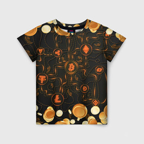 Детская футболка 3D с принтом Криптовалюта | Crypto (Z) в Кировске, 100% гипоаллергенный полиэфир | прямой крой, круглый вырез горловины, длина до линии бедер, чуть спущенное плечо, ткань немного тянется | binance coin | bitcoin | blockchain | btc | cardano | crypto | ethereum | litecoin | polkadot | tether | xrp | биткоин | блокчейн | валюта | деньги | криптовалюта | майнер | майнинг | цифровая валюта | цифровое золото | эфир