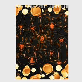 Скетчбук с принтом Криптовалюта | Crypto (Z) в Кировске, 100% бумага
 | 48 листов, плотность листов — 100 г/м2, плотность картонной обложки — 250 г/м2. Листы скреплены сверху удобной пружинной спиралью | binance coin | bitcoin | blockchain | btc | cardano | crypto | ethereum | litecoin | polkadot | tether | xrp | биткоин | блокчейн | валюта | деньги | криптовалюта | майнер | майнинг | цифровая валюта | цифровое золото | эфир