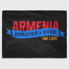 Плед 3D с принтом Armenia one love в Кировске, 100% полиэстер | закругленные углы, все края обработаны. Ткань не мнется и не растягивается | armenia | logo | армения | армян | армяни | герб | лев и орел | лого | символ | флаг | флаг и герб армении