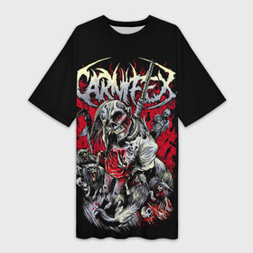 Платье-футболка 3D с принтом Carnifex в Кировске,  |  | carnifex | die without hope | graveside confessions | world war x | группы | дэткор | карнифекс | музыка | рок