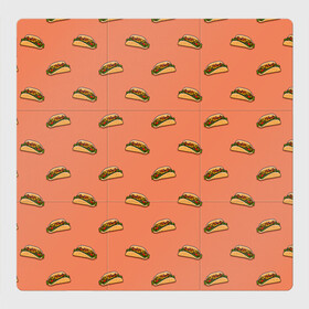 Магнитный плакат 3Х3 с принтом Тако паттерн в Кировске, Полимерный материал с магнитным слоем | 9 деталей размером 9*9 см | taco | еда | иллюстрация | мексиканская кухня | паттерн | рисунок | тако | фаст фуд