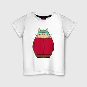 Детская футболка хлопок с принтом Totoro Cartman в Кировске, 100% хлопок | круглый вырез горловины, полуприлегающий силуэт, длина до линии бедер | ghibli | japan | nature | neigbor | neighbour | totoro | анимация | аниме | гибли | друг | животные | лес | милый | мир | миядзаки | мой сосед тоторо | мульт | мультфильм | природа | сосед | тоторо | хаяо | хранитель | япония