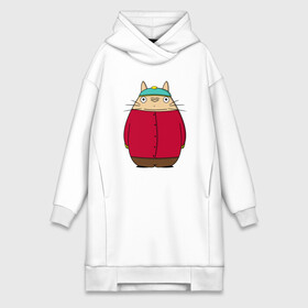 Платье-худи хлопок с принтом Totoro Cartman в Кировске,  |  | ghibli | japan | nature | neigbor | neighbour | totoro | анимация | аниме | гибли | друг | животные | лес | милый | мир | миядзаки | мой сосед тоторо | мульт | мультфильм | природа | сосед | тоторо | хаяо | хранитель | япония
