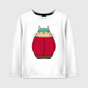 Детский лонгслив хлопок с принтом Totoro Cartman в Кировске, 100% хлопок | круглый вырез горловины, полуприлегающий силуэт, длина до линии бедер | ghibli | japan | nature | neigbor | neighbour | totoro | анимация | аниме | гибли | друг | животные | лес | милый | мир | миядзаки | мой сосед тоторо | мульт | мультфильм | природа | сосед | тоторо | хаяо | хранитель | япония