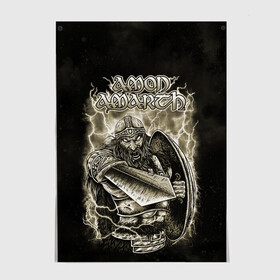 Постер с принтом Amon Amarth в Кировске, 100% бумага
 | бумага, плотность 150 мг. Матовая, но за счет высокого коэффициента гладкости имеет небольшой блеск и дает на свету блики, но в отличии от глянцевой бумаги не покрыта лаком | amon amarth | metal | викинг метал | группы | дэт метал | метал | музыка | рок