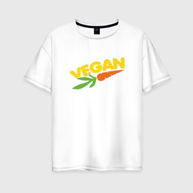 Женская футболка хлопок Oversize с принтом Vegan Life в Кировске, 100% хлопок | свободный крой, круглый ворот, спущенный рукав, длина до линии бедер
 | green | greenpaece | vegan | yoga | веган | вегетарианец | гринпис | дерево | еда | животные | жизнь | здоровье | зеленый | йога | мир | овощи | пища | планета | природа | фрукты