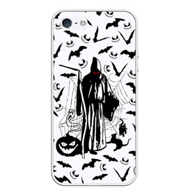 Чехол для iPhone 5/5S матовый с принтом Хэллоуин, Grim Reaper в Кировске, Силикон | Область печати: задняя сторона чехла, без боковых панелей | bat | death | ghost | halloween | horror | spiderweb | вампиры | летучая мышь | летучие мыши | нечистая сила | нечисть | пауки | паутина | привидение | призрак | страшный | тыква | тьма | хеллоуин | хоррор | хэллоуин