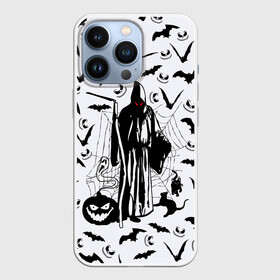 Чехол для iPhone 13 Pro с принтом Хэллоуин, Grim Reaper в Кировске,  |  | bat | death | ghost | halloween | horror | spiderweb | вампиры | летучая мышь | летучие мыши | нечистая сила | нечисть | пауки | паутина | привидение | призрак | страшный | тыква | тьма | хеллоуин | хоррор | хэллоуин