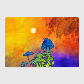Магнитный плакат 3Х2 с принтом Заколдованный лес в Кировске, Полимерный материал с магнитным слоем | 6 деталей размером 9*9 см | Тематика изображения на принте: акварель | глитч грибы | грибы | грибы нарисованные карандашом | листва | необычный лес | цветные грибы