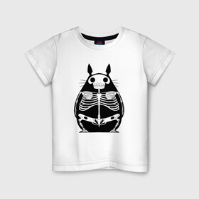 Детская футболка хлопок с принтом Totoro Skeletor в Кировске, 100% хлопок | круглый вырез горловины, полуприлегающий силуэт, длина до линии бедер | ghibli | japan | nature | neigbor | neighbour | totoro | анимация | аниме | гибли | друг | животные | лес | милый | мир | миядзаки | мой сосед тоторо | мульт | мультфильм | природа | скелет | сосед | тоторо | хаяо | хранитель