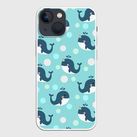 Чехол для iPhone 13 mini с принтом Единорогие киты в Кировске,  |  | арт | дельфин | дельфины | единороги | единорожки | кит | киты | море | моря | океан | океаны | под водой | рисунок